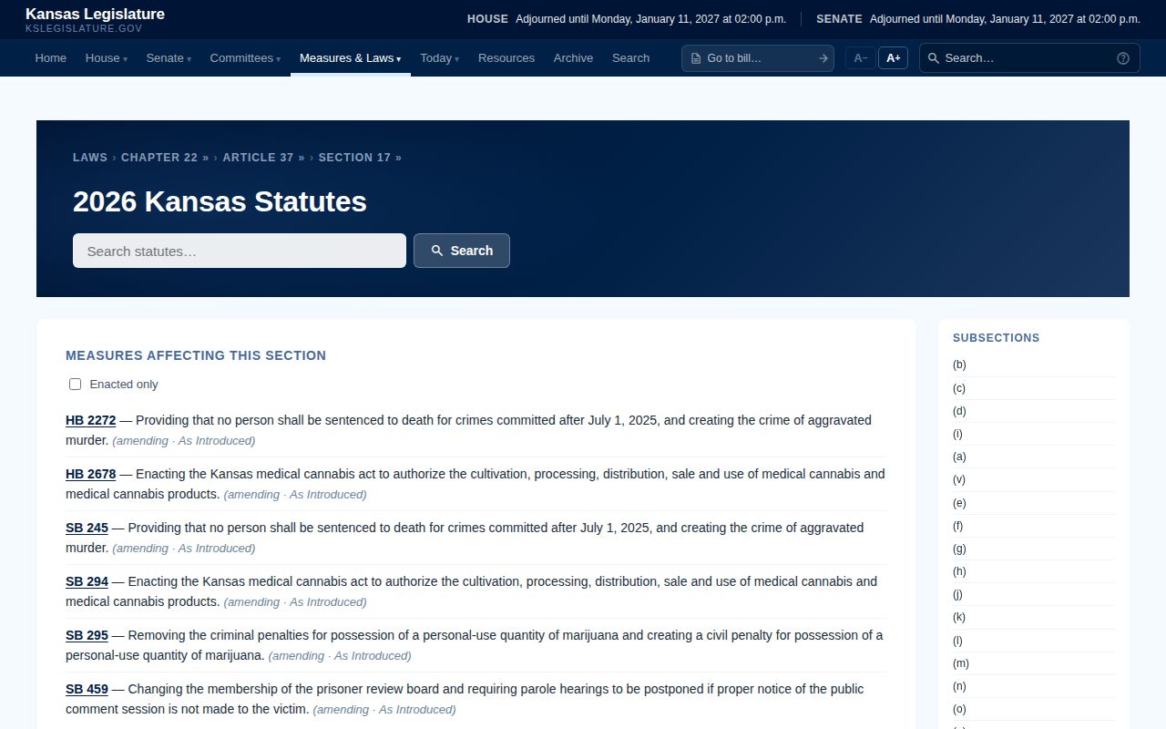Kansas parole statute for Neosho County post-release supervision